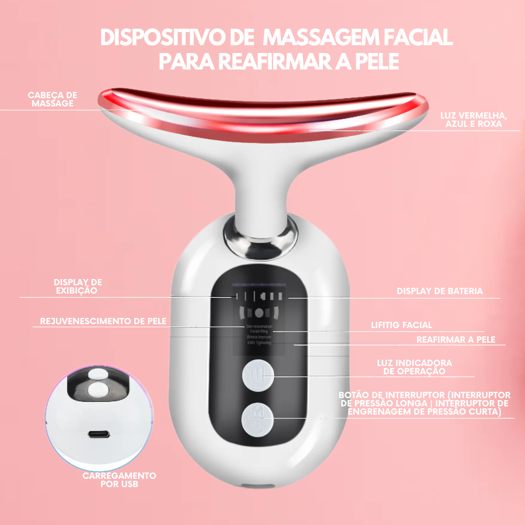 Dispositivo de massagem facial e lifting